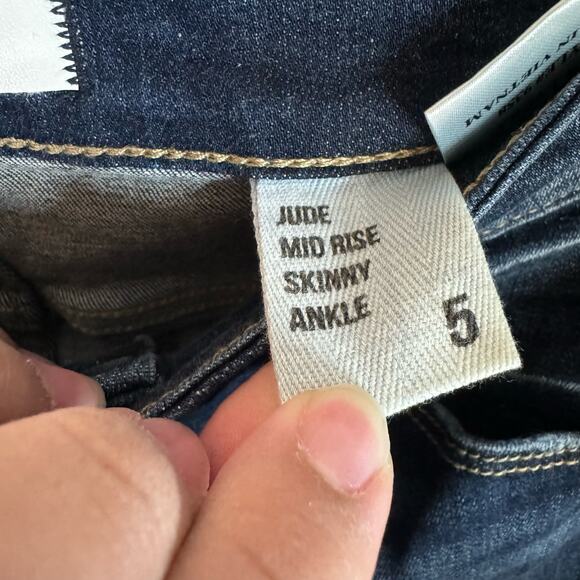 Eunina Jeans Medium Wash Mid Rise Skinny Ankle Length Jeans Size 5 - Picture 6 of 10